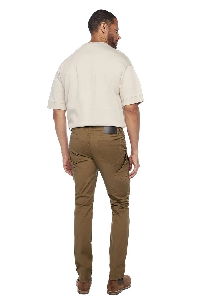 Jeaniologie ™ Mens Slim Fit Jeans With Cargo Pockets - Tobacco