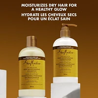 Shampooing hydratant en profondeur sans sulfates SheaMoisture Beurre de karité brut pour cheveux secs et endommagés avec algues de mer et huile d'argan 384 ml