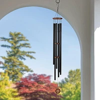 Hometrends 50" Classic Black Metal Outdoor Wind Chime, .5.9 x 5.9 x 60 Inches