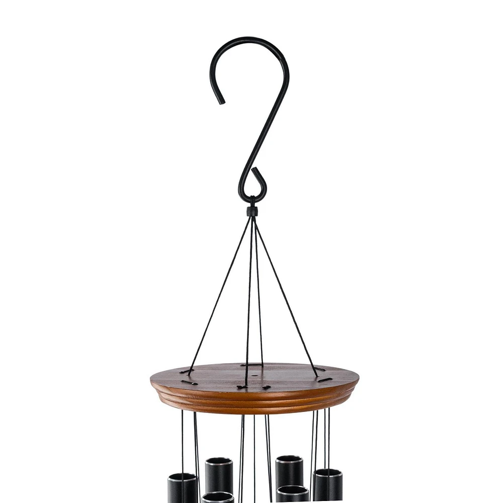 Hometrends 50" Classic Black Metal Outdoor Wind Chime, .5.9 x 5.9 x 60 Inches