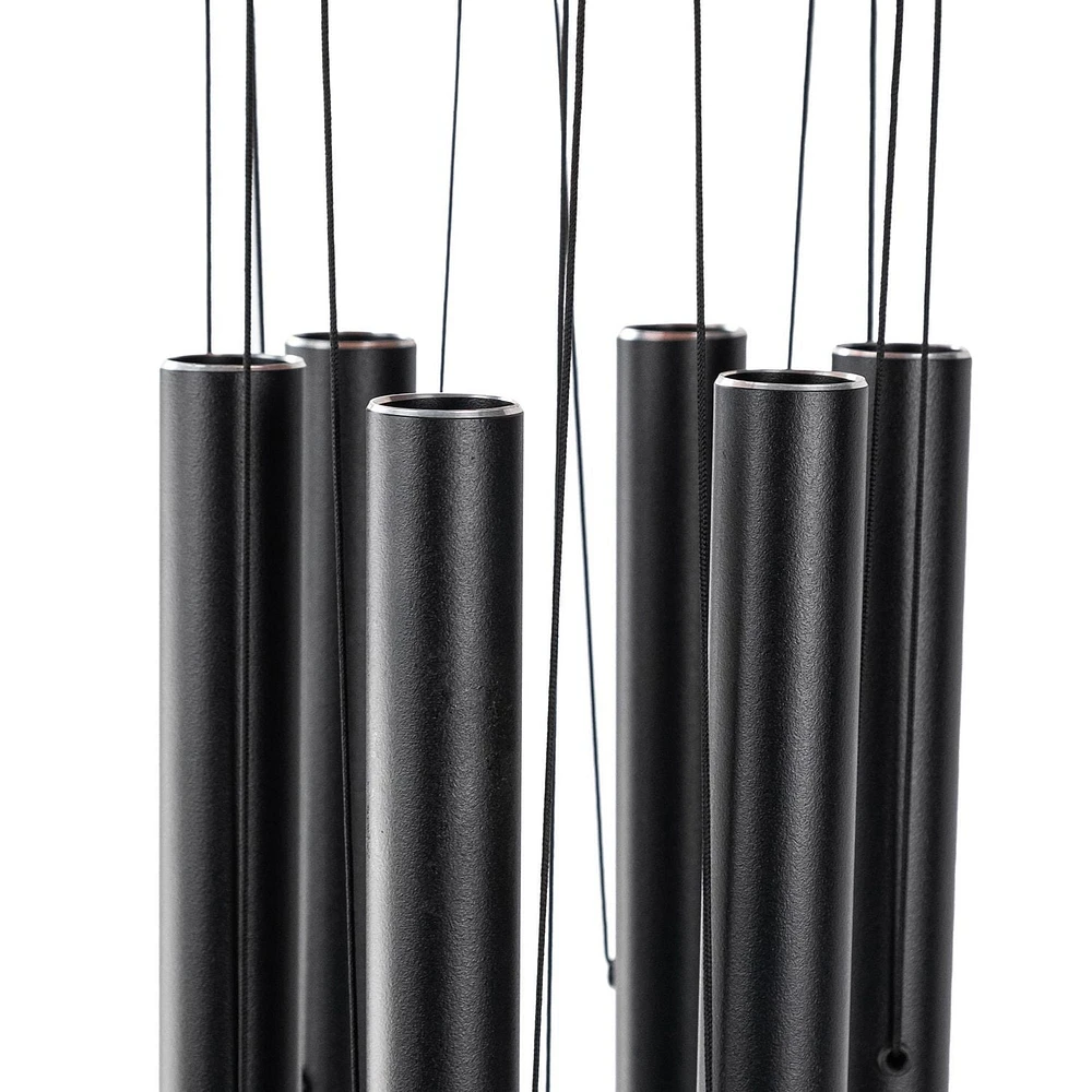 Hometrends 50" Classic Black Metal Outdoor Wind Chime, .5.9 x 5.9 x 60 Inches