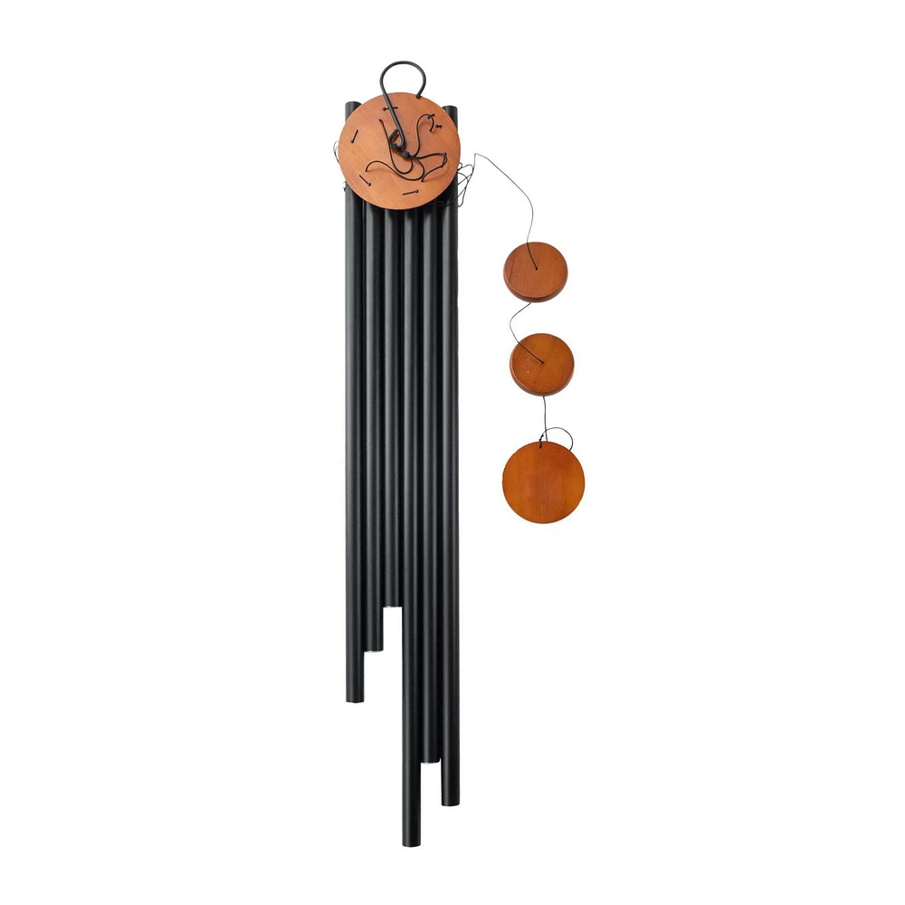 Hometrends 50" Classic Black Metal Outdoor Wind Chime, .5.9 x 5.9 x 60 Inches