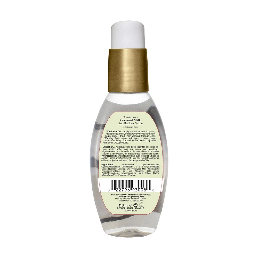 OGX Nourishing + Coconut Milk Anti-Breakage Serum, 118 mL