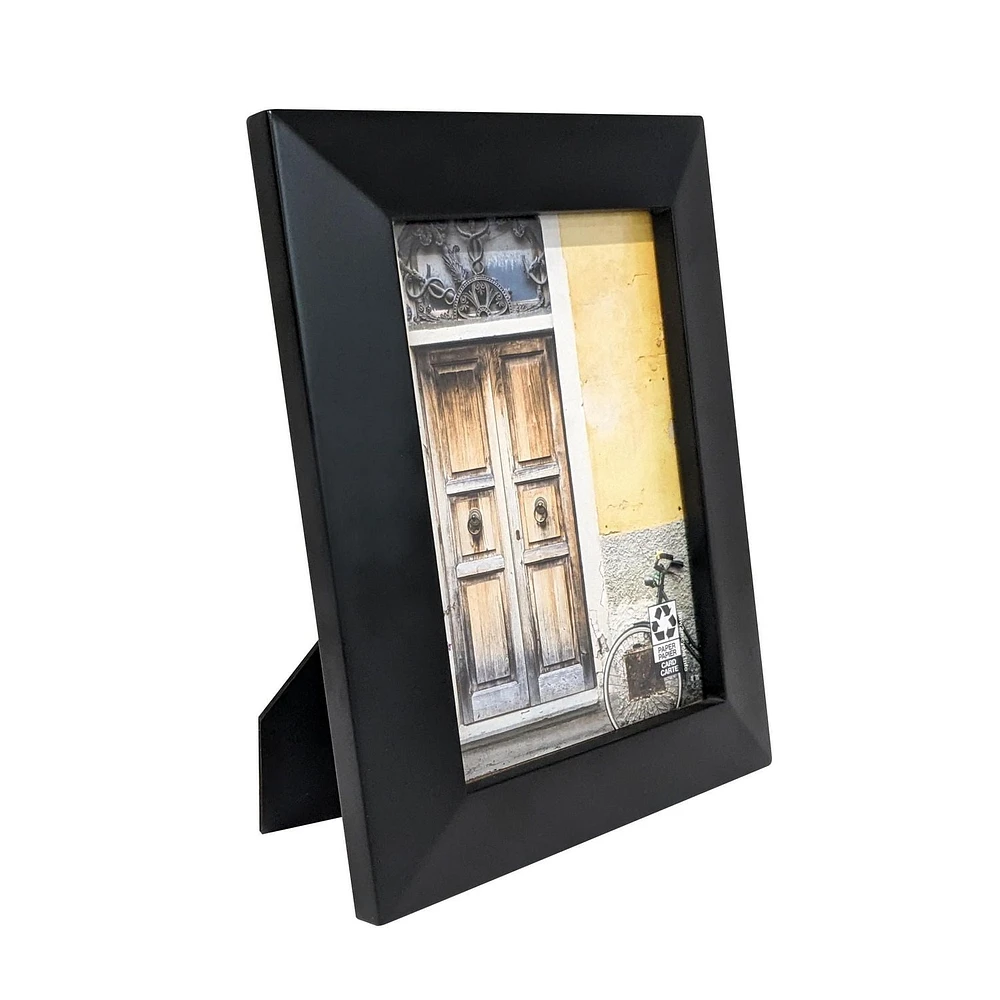 Hometrends 5x7 Wide Beveled Tabletop Picture Frame, Black, 5x7 Bevel Black Frame