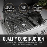 Kenmore - 4 Burner Gas Grill Plus SEARING Side Burner - All Stainless Steel