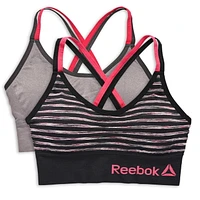 Reebok Ladies' 2 Pack Seamless Strappy Longline Bralettes