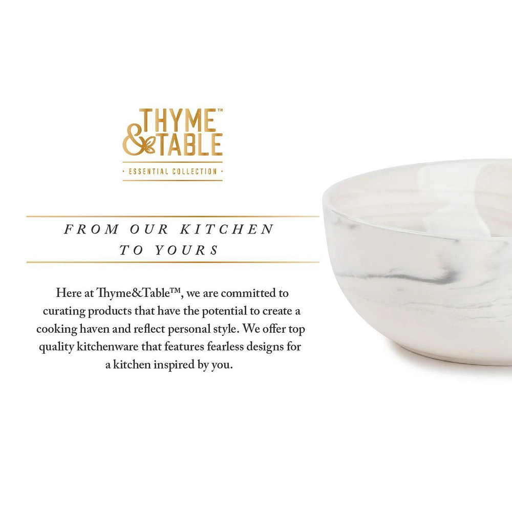 Thyme & Table Grey Marble Stoneware Round Cereal Bowl, Made of Stoneware