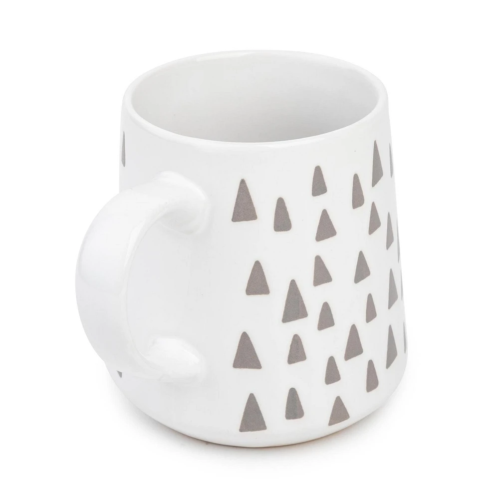 Thyme & Table Stoneware Mug, 16 fl oz, White Triangles