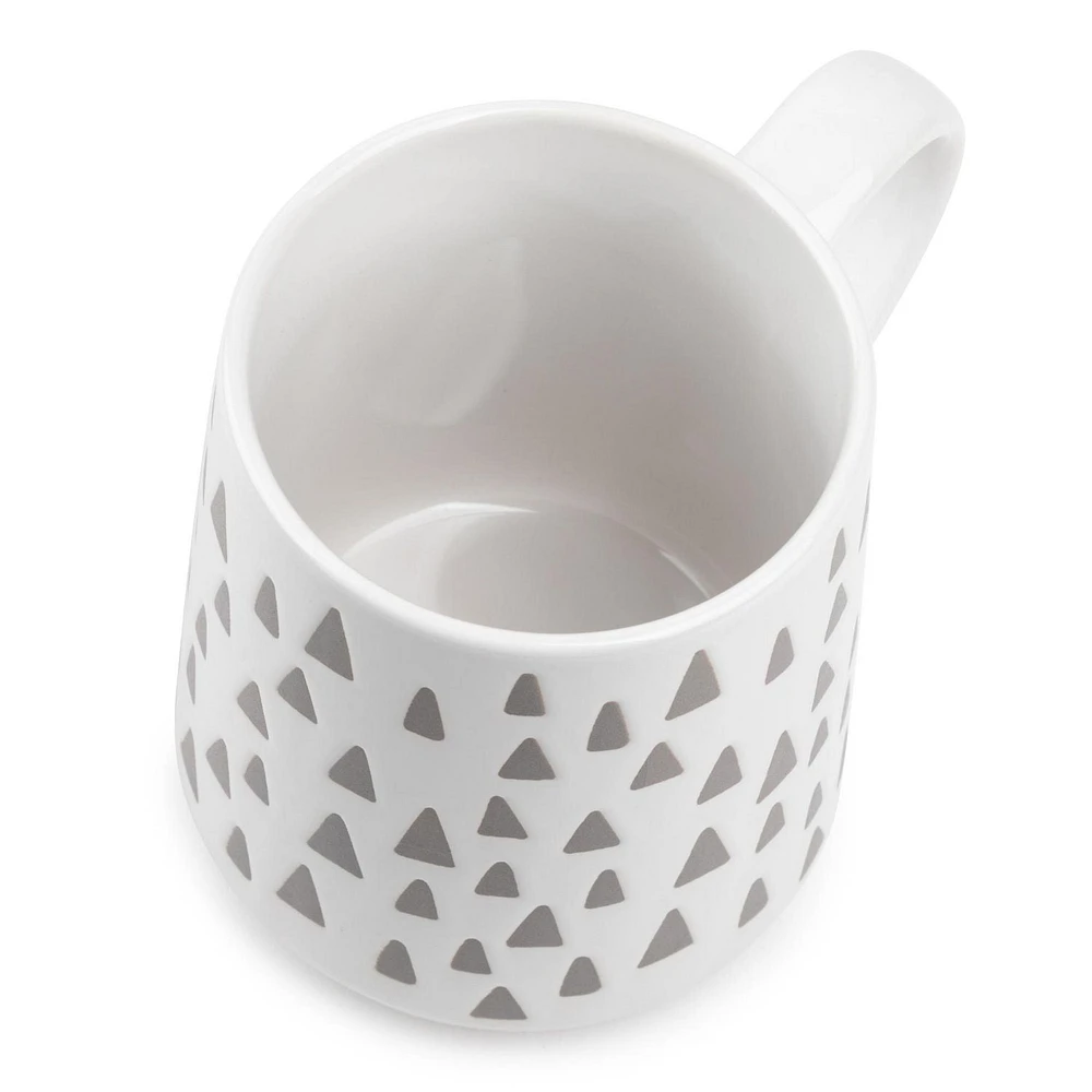 Thyme & Table Stoneware Mug, 16 fl oz, White Triangles