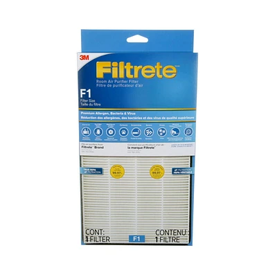 Filtrete™ Premium Allergen, Bacteria, & Virus Filter FAPF-CA-F1-PBV, True HEPA, F1, 1/Pack