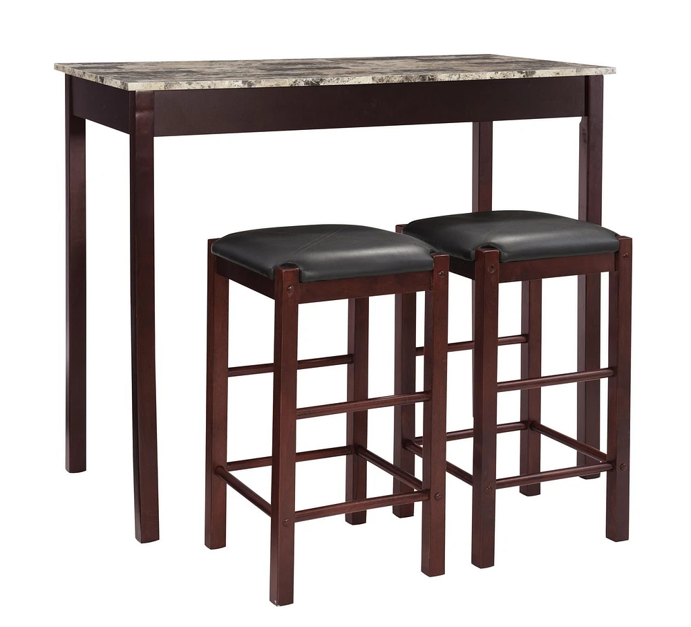 Hampton Three-Piece Faux Marble Tavern Set