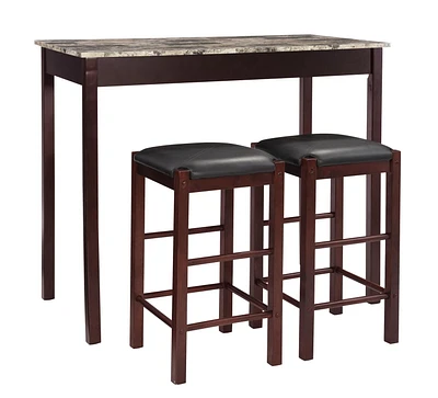 Hampton Three-Piece Faux Marble Tavern Set