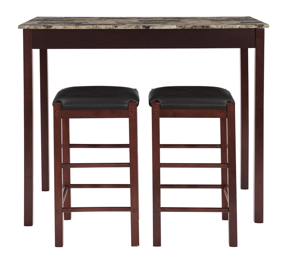 Hampton Three-Piece Faux Marble Tavern Set