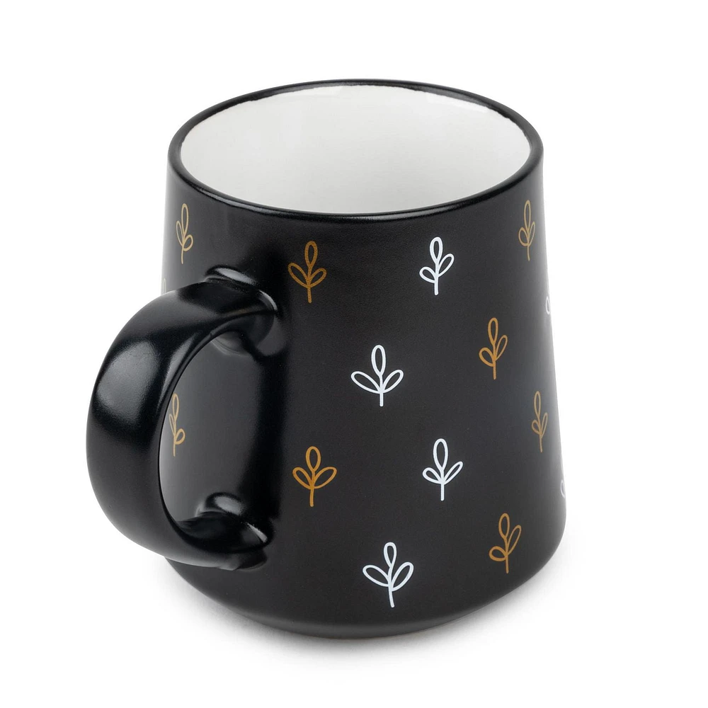 Thyme & Table Stoneware Coffee Mug, 16 fl oz, Black Leaf