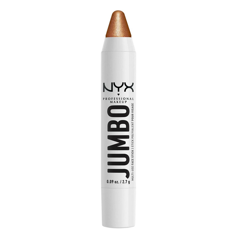 NYX PROFESSIONAL MAKEUP, Crayon polyvalent pour le visage Jumbo, Fini nacré, Formule végétalienne - Blueberry Muffin Surligneur en bâton ultra-doux au fini nacré