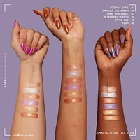 NYX PROFESSIONAL MAKEUP, Crayon polyvalent pour le visage Jumbo, Fini nacré, Formule végétalienne - Blueberry Muffin Surligneur en bâton ultra-doux au fini nacré