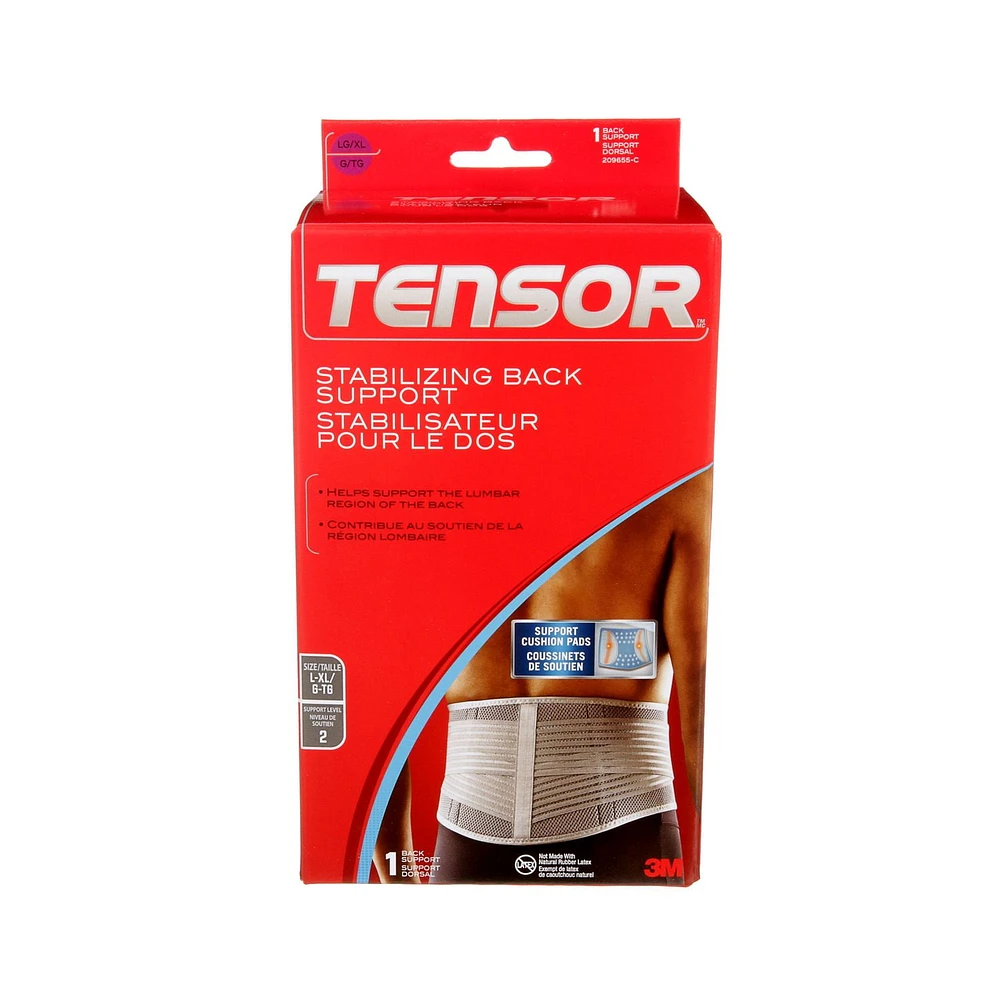 Support de stabilisation lombaire Tensor(MC), gris, grand/très grand Support de lombaire