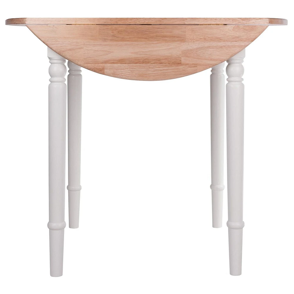 Winsome Sorella Round Drop Leaf Table Natura/White Finish