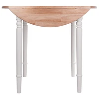 Winsome Sorella Round Drop Leaf Table Natura/White Finish