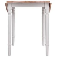 Winsome Sorella Round Drop Leaf Table Natura/White Finish