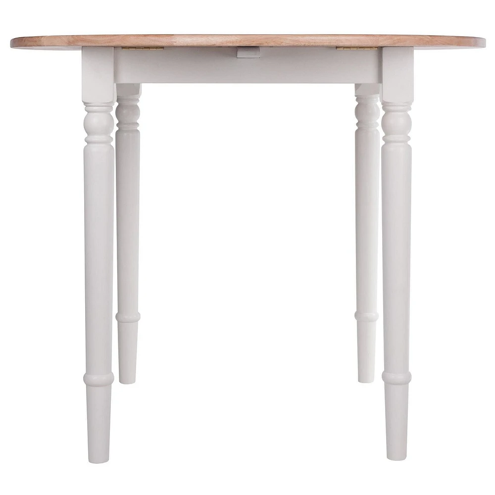 Winsome Sorella Round Drop Leaf Table Natura/White Finish