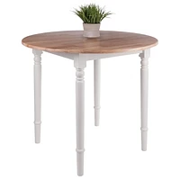 Winsome Sorella Round Drop Leaf Table Natura/White Finish