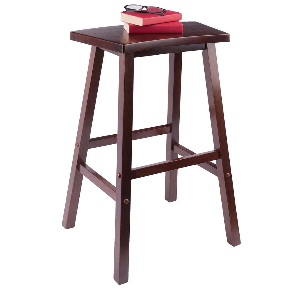 Winsome Katashi 29" Fan shape Bar Stool in Walnut Finish