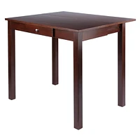 Winsome Perrone High Table with Drop Leaf, Walnut Finish