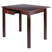 Winsome Perrone High Table with Drop Leaf, Walnut Finish