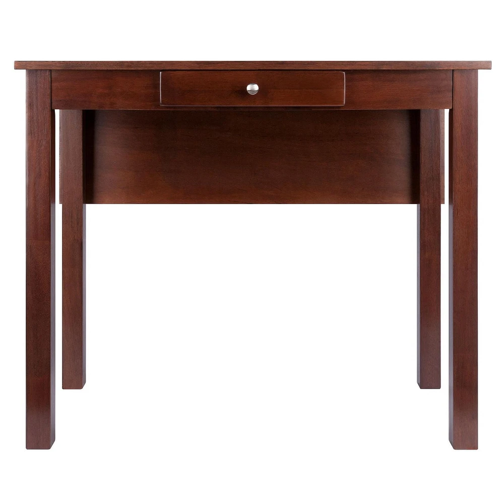 Winsome Perrone High Table with Drop Leaf, Walnut Finish