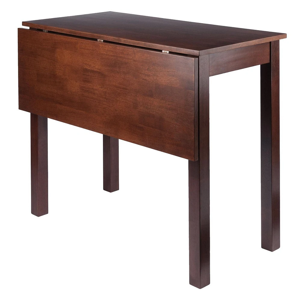 Winsome Perrone High Table with Drop Leaf, Walnut Finish