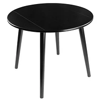 Winsome Moreno 36" Round Drop  Leaf Table, Black Finish