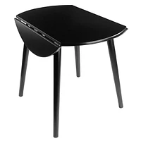 Winsome Moreno 36" Round Drop  Leaf Table, Black Finish