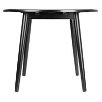 Winsome Moreno 36" Round Drop  Leaf Table, Black Finish