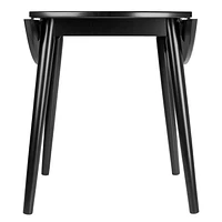 Winsome Moreno 36" Round Drop  Leaf Table, Black Finish