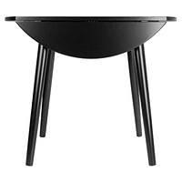 Winsome Moreno 36" Round Drop  Leaf Table, Black Finish