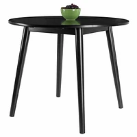 Winsome Moreno 36" Round Drop  Leaf Table, Black Finish