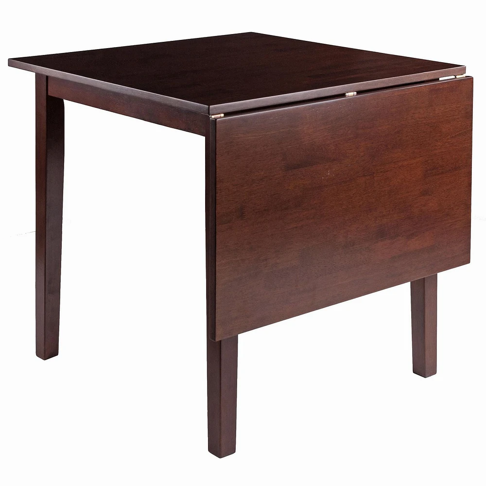 Winsome Perrone Drop Leaf Dining Table Walnut Finish