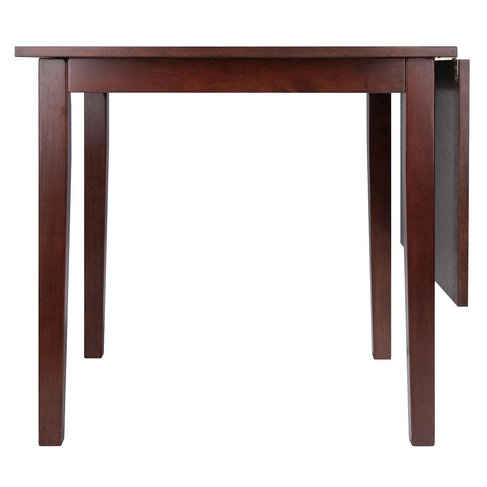 Winsome Perrone Drop Leaf Dining Table Walnut Finish