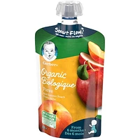 GERBER Organic Purée, Apple Summer Peach, Baby Food, 128 ml, 128 ML