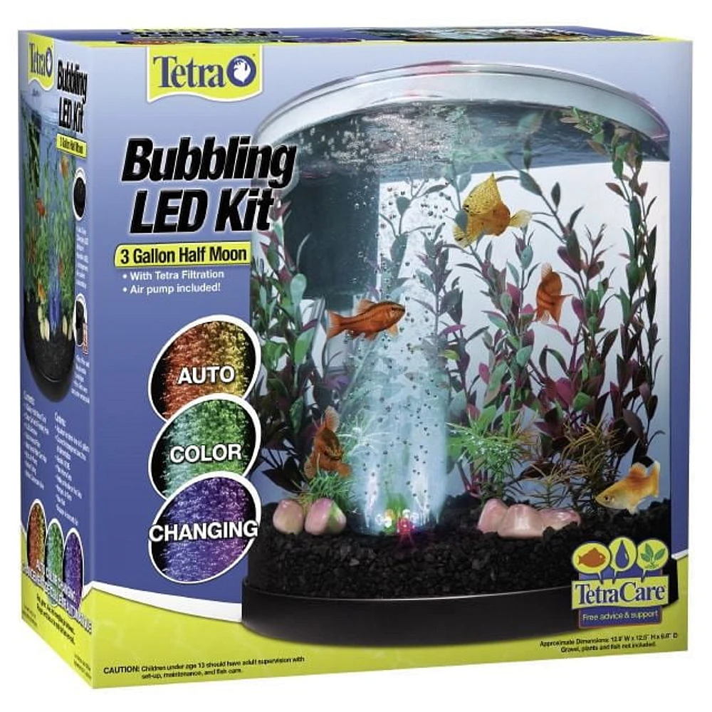 Tetra Bubbling Half Moon Aquarium LED Kit, 3 gal