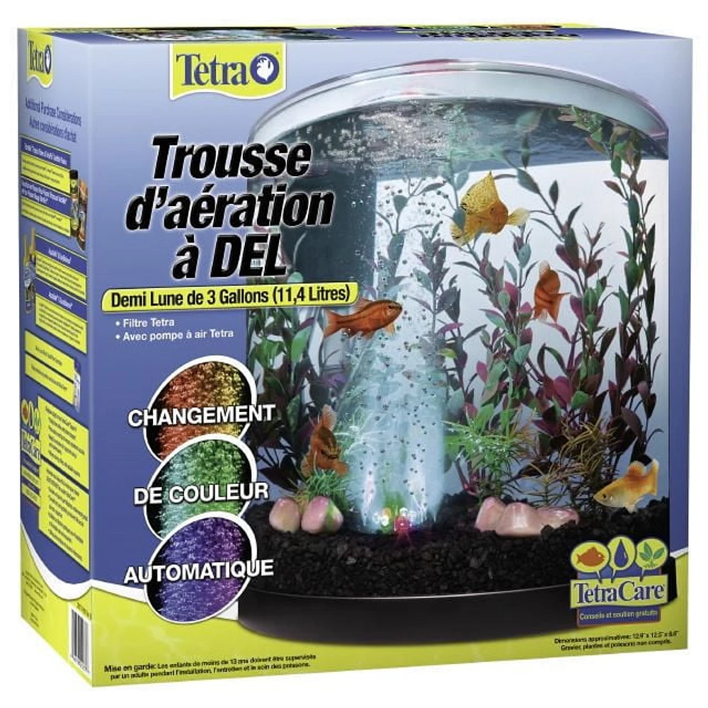 Tetra Bubbling Half Moon Aquarium LED Kit, 3 gal