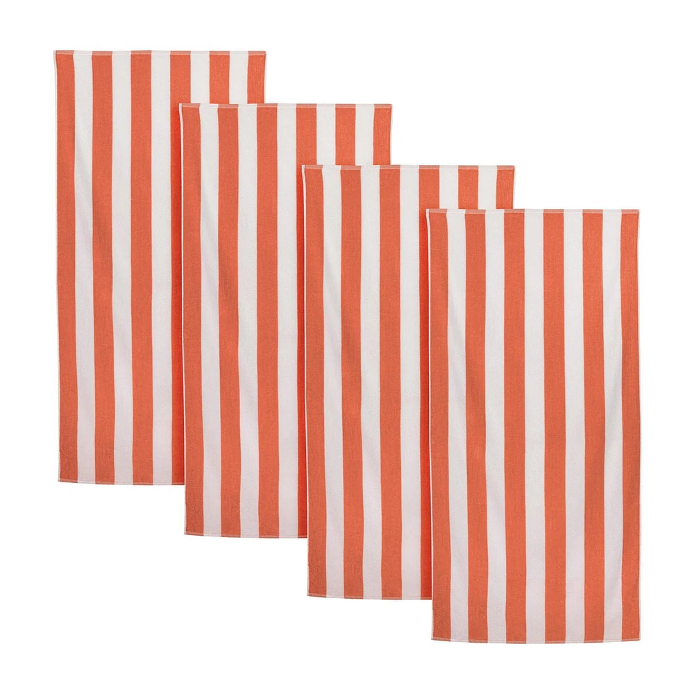 MAINSTAYS CABANA STRIPE BEACH TOWEL 4 PACK