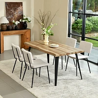 Homy Casa Dining Room Sets for 4 Person - 5 Piece 63 Inch Dining Table and Chairs with Upholstery Side Chairs Seat