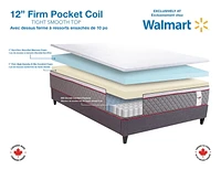 MADE FRESH - Springwall 12" FIRM Tight Top Pocket Coil Mattress (Shipped in a Box)