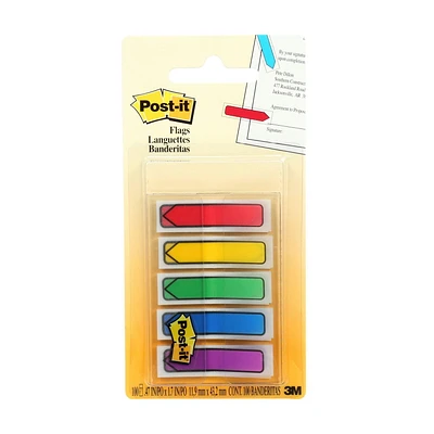 Post-it® Arrow Flags, assorted primary colours, 1/2 in x 1.7 in (1.3 cm x 4.3 cm), Post-it® Arrow Flags 684-ARR1