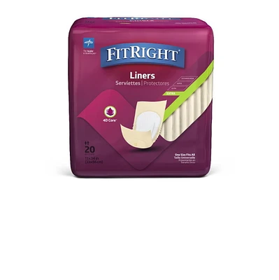 Protège-incontinence Fitright, absorption modérée, taille 13"x34", sac de 20