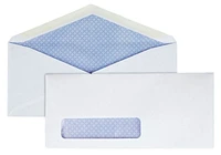 Quality Park Single Window Security Tinted 24 lb White Wove Business Envelopes with Gummed Closure