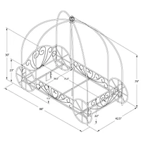 DHP Princess White Metal Twin Carriage Bed