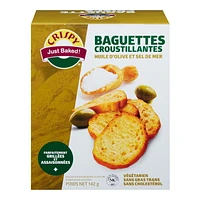 Baguettes croustillantes à l’huile d’olive et au sel de mer Crispy Just Baked! 142 g